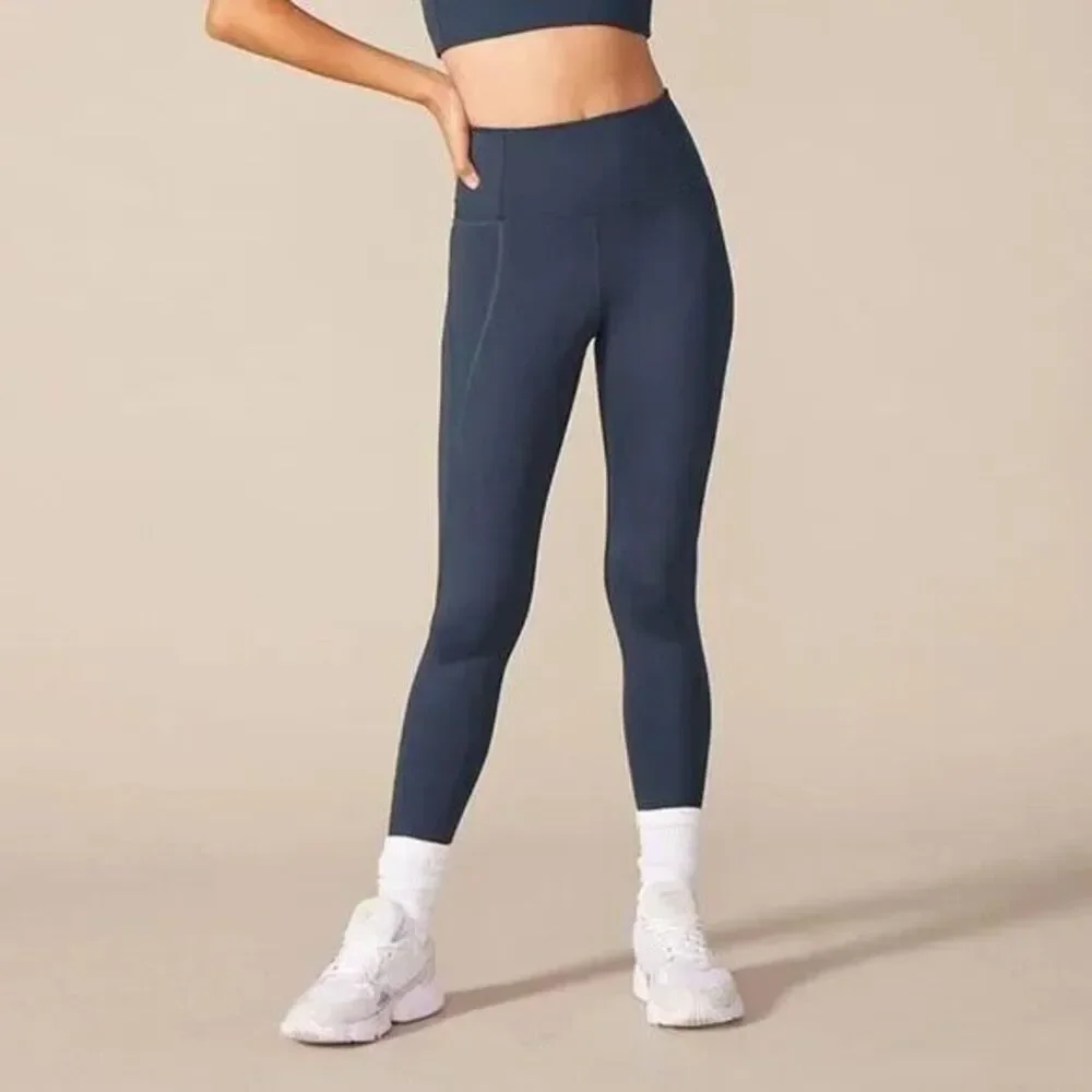 Girlfriend Collective Leggings Midnight Navy Blue Small Ankle High Rise Stretch